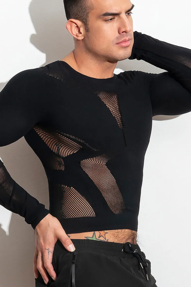 air(lace) Top LongSleeve /Black - Image 3