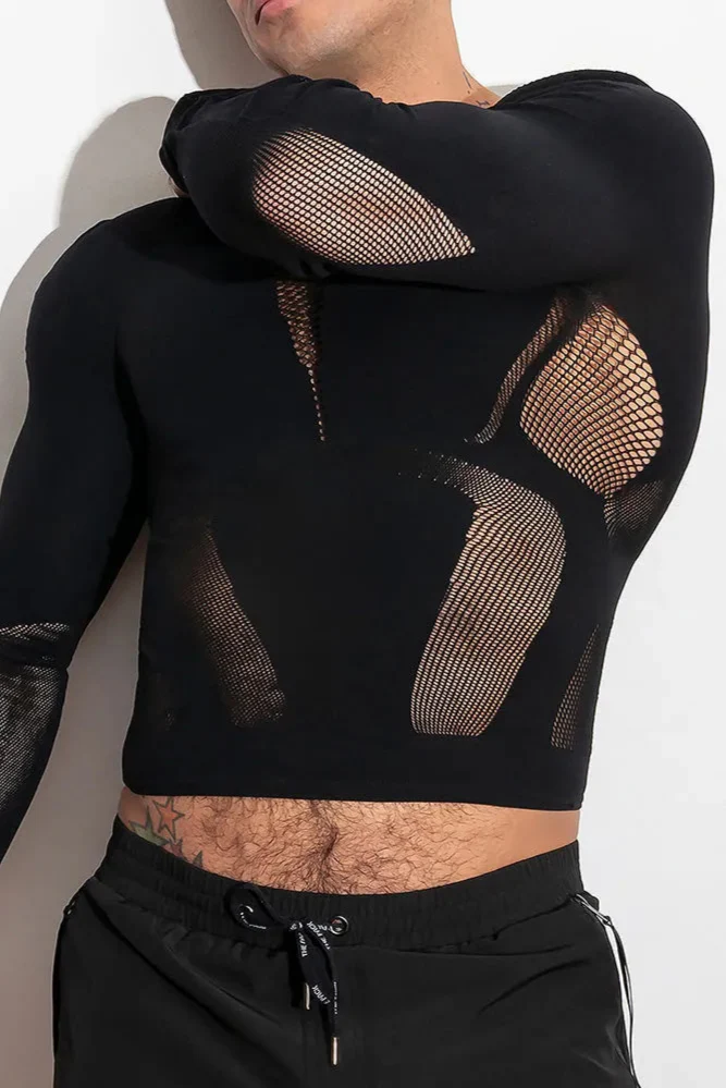 air(lace) Top LongSleeve /Black - Image 4